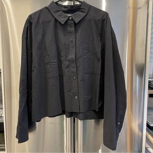Madewell signature poplin crop shirt XL black